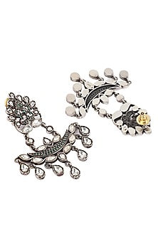 Silver Finish Handcrafted Dangler Earrings In Sterling Silver