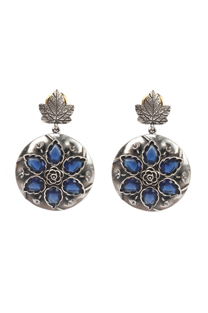 Gold Finish Handcrafted Earrings In Sterling Silver