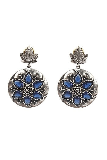 Gold Finish Handcrafted Earrings In Sterling Silver