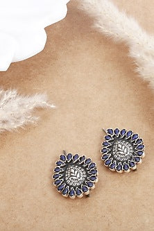 Handcrafted Stud Earrings In Sterling Silver