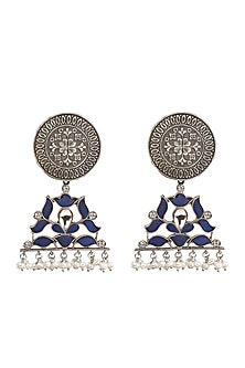 Handcrafted Beaded Earrings In Sterling Silver