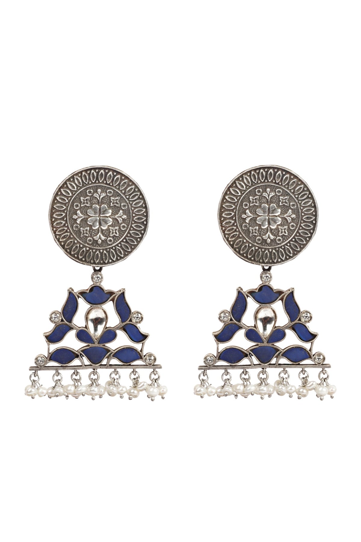 Handcrafted Beaded Earrings In Sterling Silver