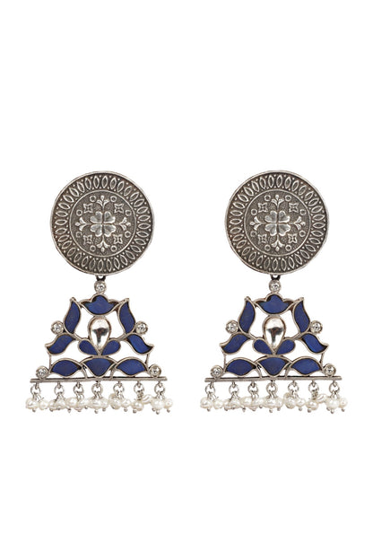 Handcrafted Beaded Earrings In Sterling Silver