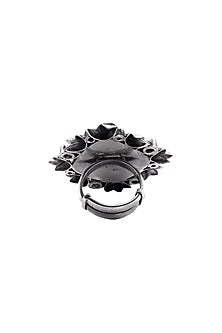 Black Rhodium Finish Mother Of Pearl Ring
