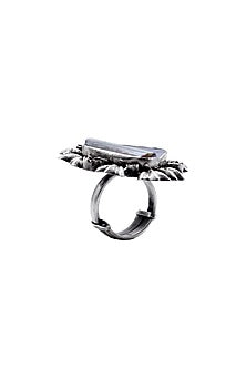 Black Rhodium Finish Mother Of Pearl Ring