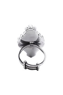 Black Rhodium Finish Green Onyx Ring