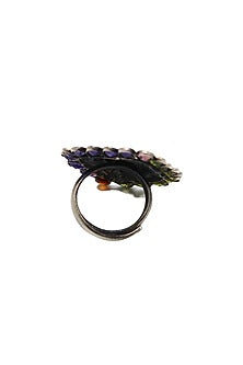 Black Rhodium Finish Chalcedony Handcrafted Ring