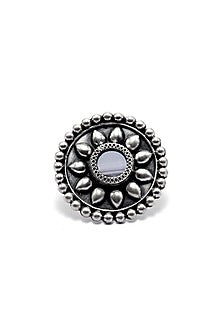 Black Rhodium Finish Mirror Handcrafted Ring
