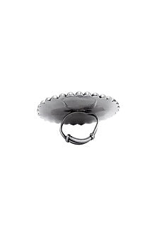 Black Rhodium Finish Mirror Handcrafted Ring