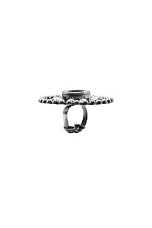 Black Rhodium Finish Mirror Handcrafted Ring