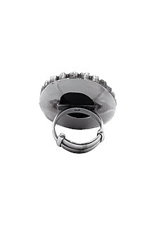 Black Rhodium Finish Onyx Ring