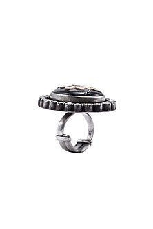 Black Rhodium Finish Onyx Ring