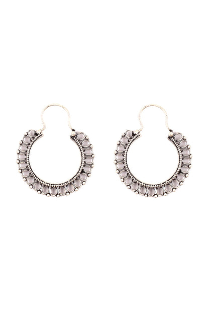 Silver Handcrafted Oxidized Earrings In Sterling Silver