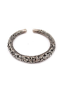 Silver Handcrafted Adjustable Bracelet In Sterling Silver