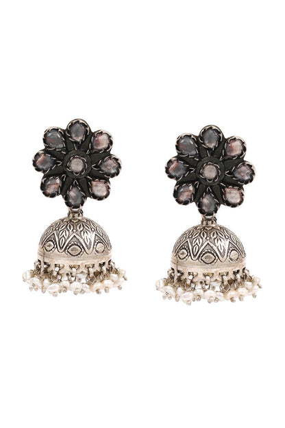 Silver Handcrafted Pearl Dangler Earrings In Sterling Silver