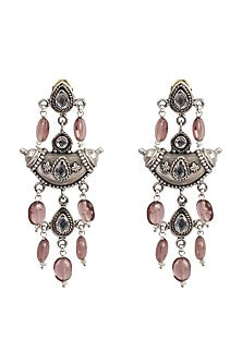 Silver Handcrafted Dangler Earrings In Sterling Silver