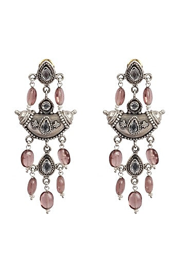 Silver Handcrafted Dangler Earrings In Sterling Silver