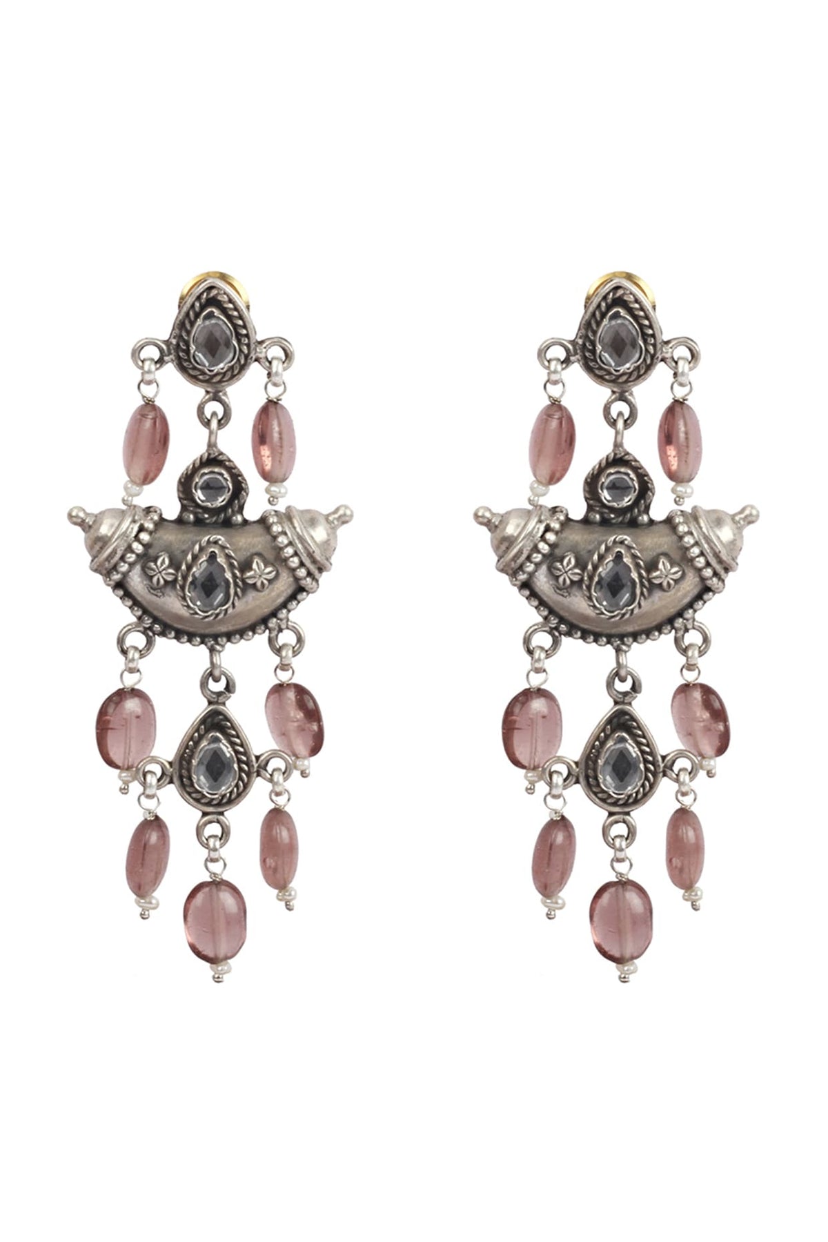 Silver Handcrafted Dangler Earrings In Sterling Silver