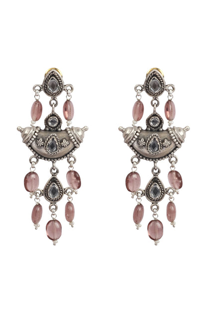 Silver Handcrafted Dangler Earrings In Sterling Silver