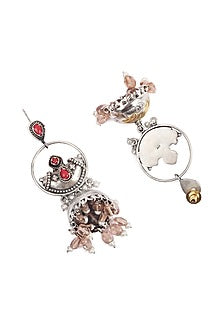 Gold Finish Handcrafted Dangler Earrings In Sterling Silver
