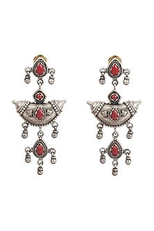 Silver Handcrafted Dangler Earrings In Sterling Silver
