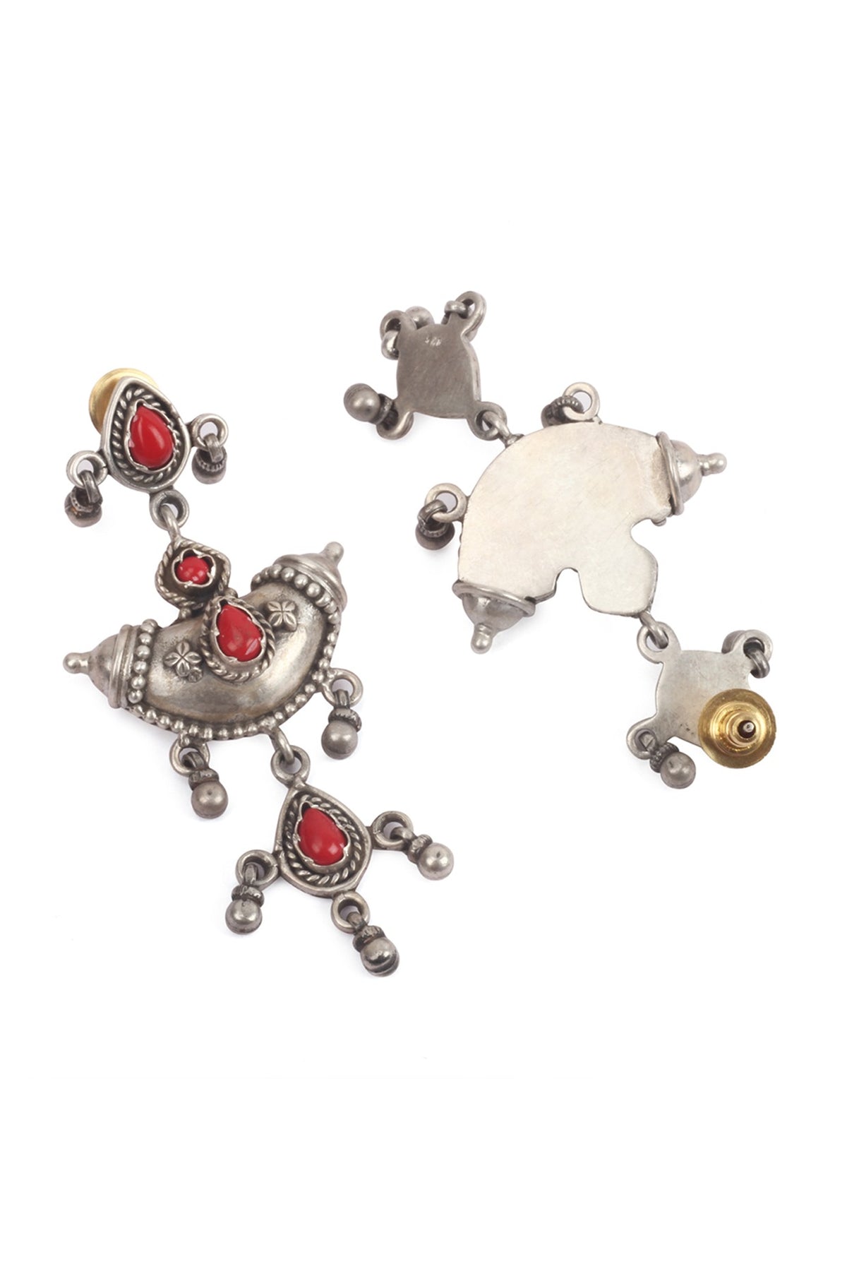 Silver Handcrafted Dangler Earrings In Sterling Silver