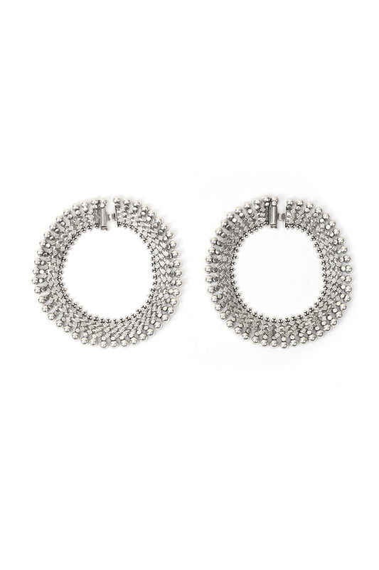 Silver Handcrafted Anklets In Sterling Silver (Set of 2)