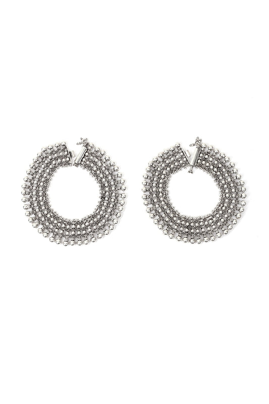 Silver Handcrafted Anklets In Sterling Silver (Set of 2)
