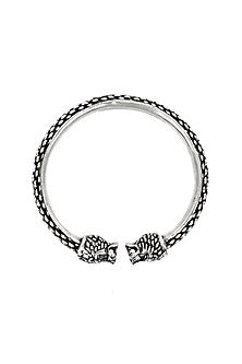 Silver Handcrafted Bacelet In Sterling Silver