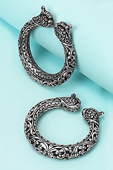 Silver Handcrafted Bacelets In Sterling Silver (Set of 2)