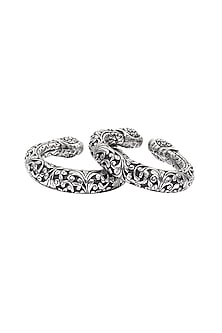 Silver Handcrafted Bacelets In Sterling Silver (Set of 2)