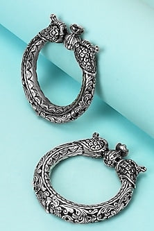 Silver Handcrafted Bacelets In Sterling Silver (Set of 2)