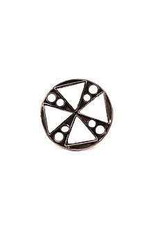 Silver Glass Adjustable Ring In Sterling Silver