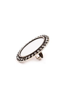 Silver Glass Handcrafted Adjustable Ring In Sterling Silver