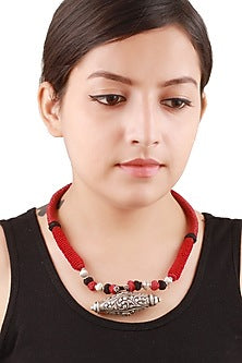 Silver Engraved Handcrafted Necklace In Sterling Silver