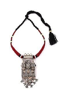 Silver Engraved Handcrafted Necklace In Sterling Silver