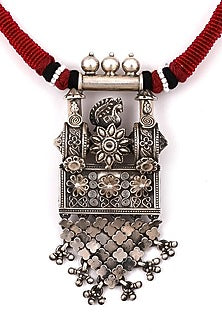Silver Engraved Handcrafted Necklace In Sterling Silver