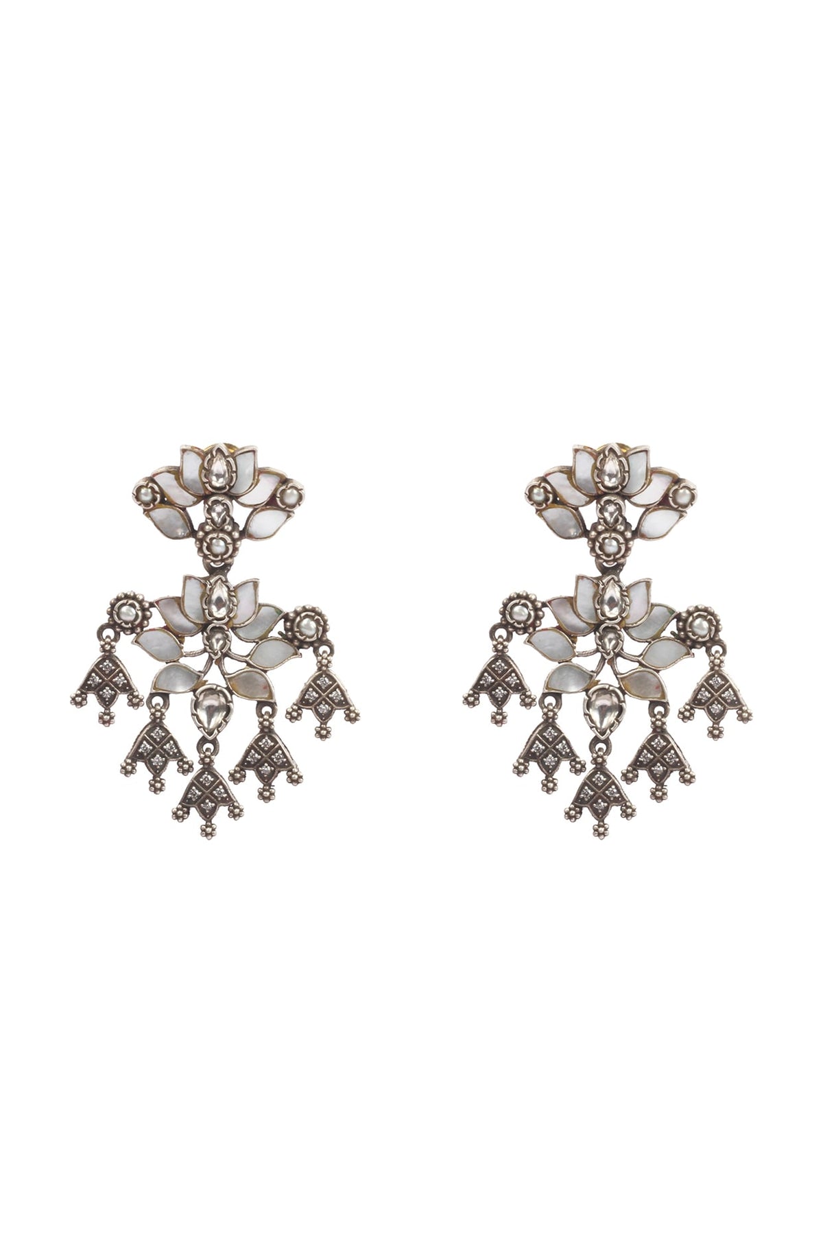 Silver Handcrafted Earrings In Sterling Silver