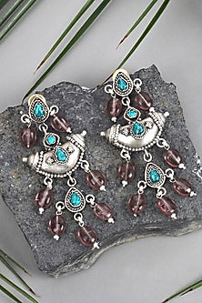 Silver Beaded Earrings In Sterling Silver
