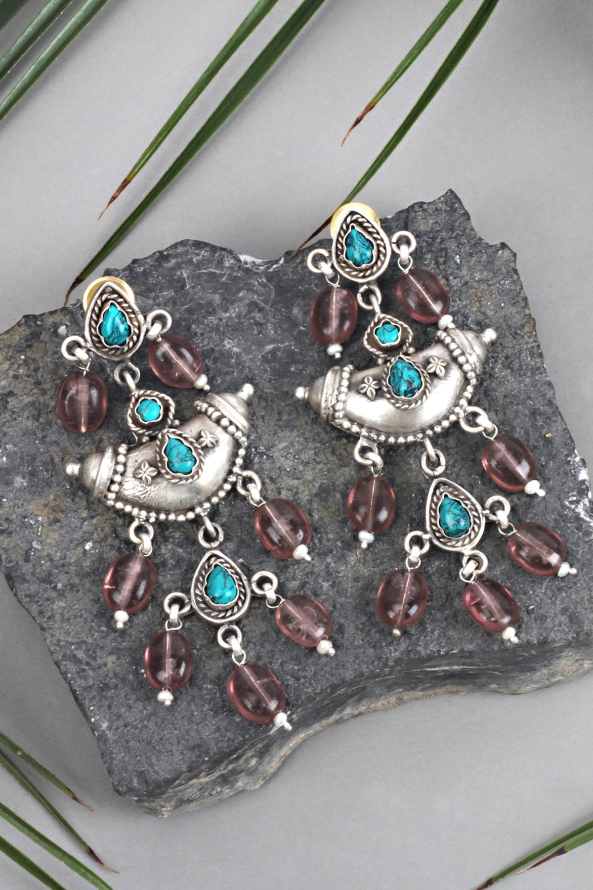 Silver Beaded Earrings In Sterling Silver