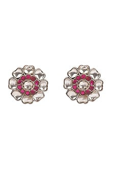 Silver Floral Earrings In Sterling Silver