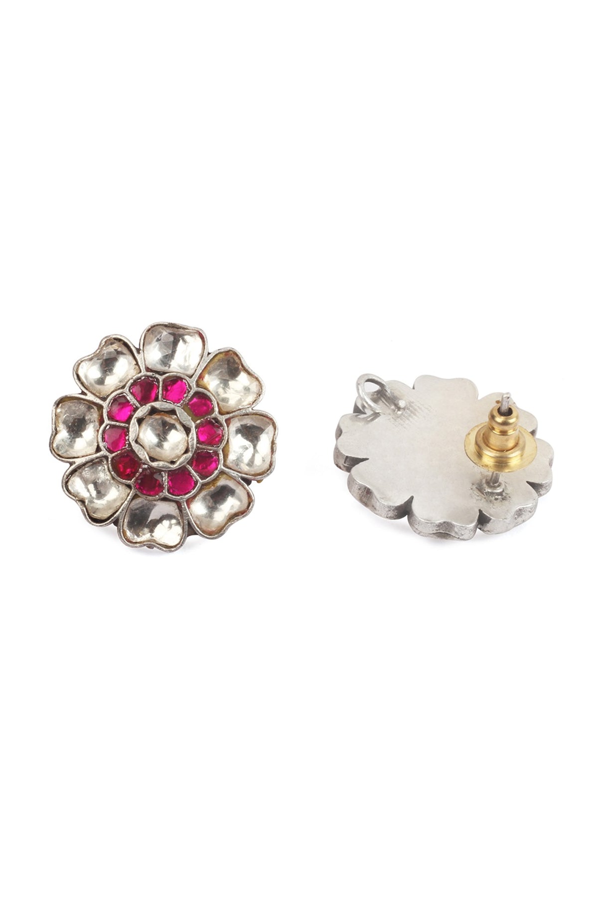 Silver Floral Earrings In Sterling Silver