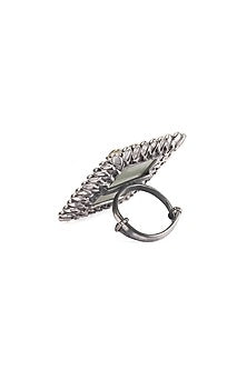 Silver Beaded Ring In Sterling Silver