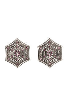 Silver Handcrafted Stud Earrings In Sterling Silver