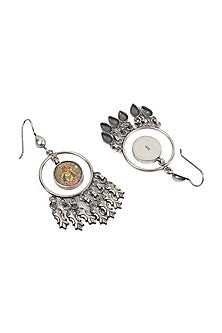 Silver Beaded Dangler Earrings In Sterling Silver
