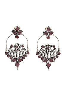 Silver Earrings With Beads In Sterling Silver
