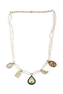Gold Finish Green Aventurine Handcrafted Long Necklace In Sterling Silver
