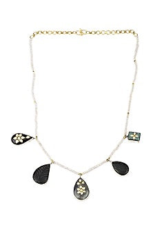 Silver Finish Labradorite Stone Handcrafted Long Necklace In Sterling Silver