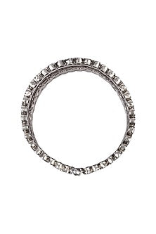 Gold Finish Handcrafted Bangle In Sterling Silver
