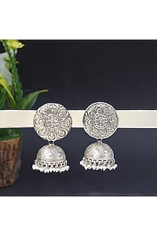Silver Finish Pearl Dangler Earrings In Sterling Silver